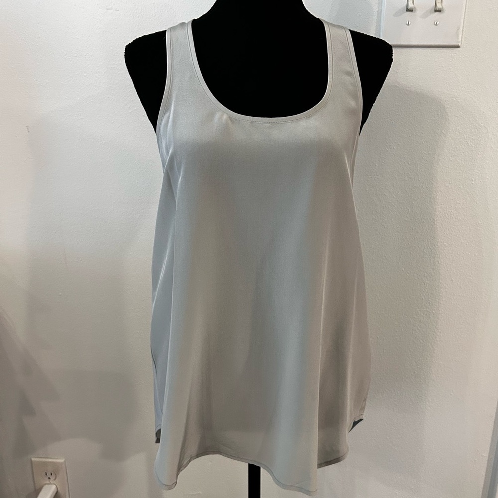 Acrobat Grey Silk Racerback Tank Top‎ Size S
